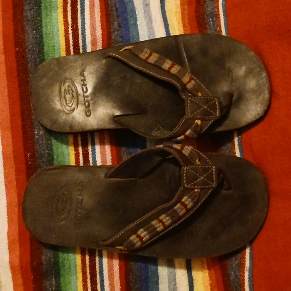 GOTCHA Men's Deluxe leather Flip flop 10M
